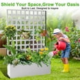 thumbnail image 4 of Juiluna Metal Planter Box with Trellis Privacy Screen, Raised Garden Bed with Trellis, Privacy Planters for Patio, Planter Box with Drainage Holes for Climbing Plants, Flower, 4 of 8