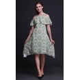 thumbnail image 4 of Bimba Robe Droite Évasée à Épaules Dénudées pour Femmes, Rose à Imprimé Damassé avec Volants à l'Avant - XXX-Large, 4 of 6