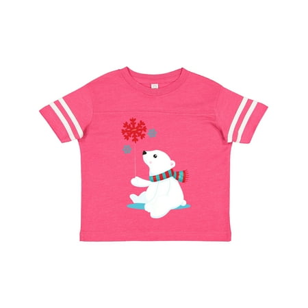 

Inktastic Polar Bear Bear with Scarf Cute Bear Snowflakes Gift Toddler Boy or Toddler Girl T-Shirt