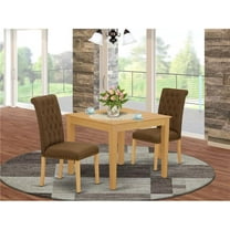 3 Piece Oxford Dinette Set - Oak & Dark Coffee