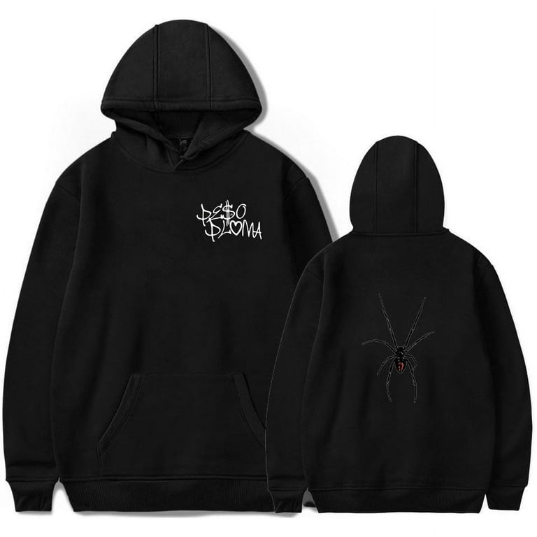 Peso Pluma Rapper HipHop Merch Double P Spider Hoodie Women Men