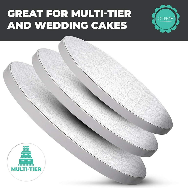 Cakebon Thick Plastic Cake Boards 8 Inch Round - (White, 1-Pack) - Sturdy  1/2 Inch Thick Cake Drums - Professional Cake Rounds 8 inch Cake Base