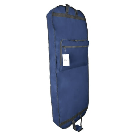 DALIX 60" Professional Garment Bag Cover for Suits Pants and Gowns Dresses (Foldable) Navy Blue