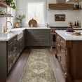 thumbnail image 1 of 5x7 Area Rug for Living Room and Bedroom Machine Washable Non Slip Low Pile Lightweight Print Pattern Indoor Floral Medallion, Dusty Brown, 1 of 8