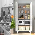 thumbnail image 5 of 70.87" Tall 2 Doors Wardrobe Closet,Metal Storage Cabinet with Doors and Adjustable Shelves,Suitable for Bedroom,Office,Laundry Room,White, 5 of 9