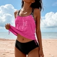 thumbnail image 2 of yoeyez Two Piece Swim Suits for Women 2025 Patriotic Modest Bathing Suit Blouson Summer Swimsuits Ruched Drawstring Top with Shorts American Flag Print Swimwear,Hot Pink,XXL, 2 of 7
