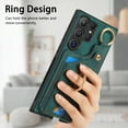 thumbnail image 2 of Wallet Case Compatible with Samsung Galaxy S24 Ultra with Card Holder, 360° Rotation Finger Ring Stand PU Leather Cover Drop Protection with Magnetic Snap Case Cover for Galaxy S24 Ultra - Green, 2 of 8