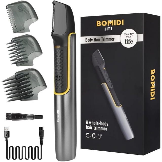 BOMIDI Afeitadora Corporal Masculina, Depiladora Corporal Hombre Maquina de Afeitar, Impermeable Rasuradoras Para Hombre para Barba, Corporal y Zonas Intimas