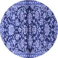 thumbnail image 1 of Ahgly Company Machine Washable Indoor Round Persian Blue Traditional Area Rugs, 3' Round, 1 of 4