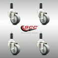 thumbnail image 2 of 3.5 Inch 316SS Thermoplastic Rubber Swivel 1 Inch Expanding Stem Caster Set, 2 of 2