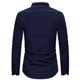thumbnail image 1 of Camisas De Vestir Para Hombre Camisa con cuello vuelto Blusa informal Color largo Sólido Manga delgada Camisas para hombres (Navy, 3XL), 1 of 3