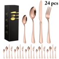thumbnail image 2 of Coofit Metal Tableware Cutlery Set - 24PCS Rustless Silverware Set Serving Utensils, 2 of 8