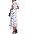 thumbnail image 5 of PRETTYGARDEN Cocktail Dresses for Women Summer Short Sleeve Floral Mesh Sheer Midi Party Wedding Guest Dress, 5 of 7