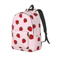 thumbnail image 2 of Daiia Strawberry Vintage Canvas Backpack for Men and Women ,Hiking Backpack,Travel Laptop Bag for School,Large Capacity Backpack, 2 of 8