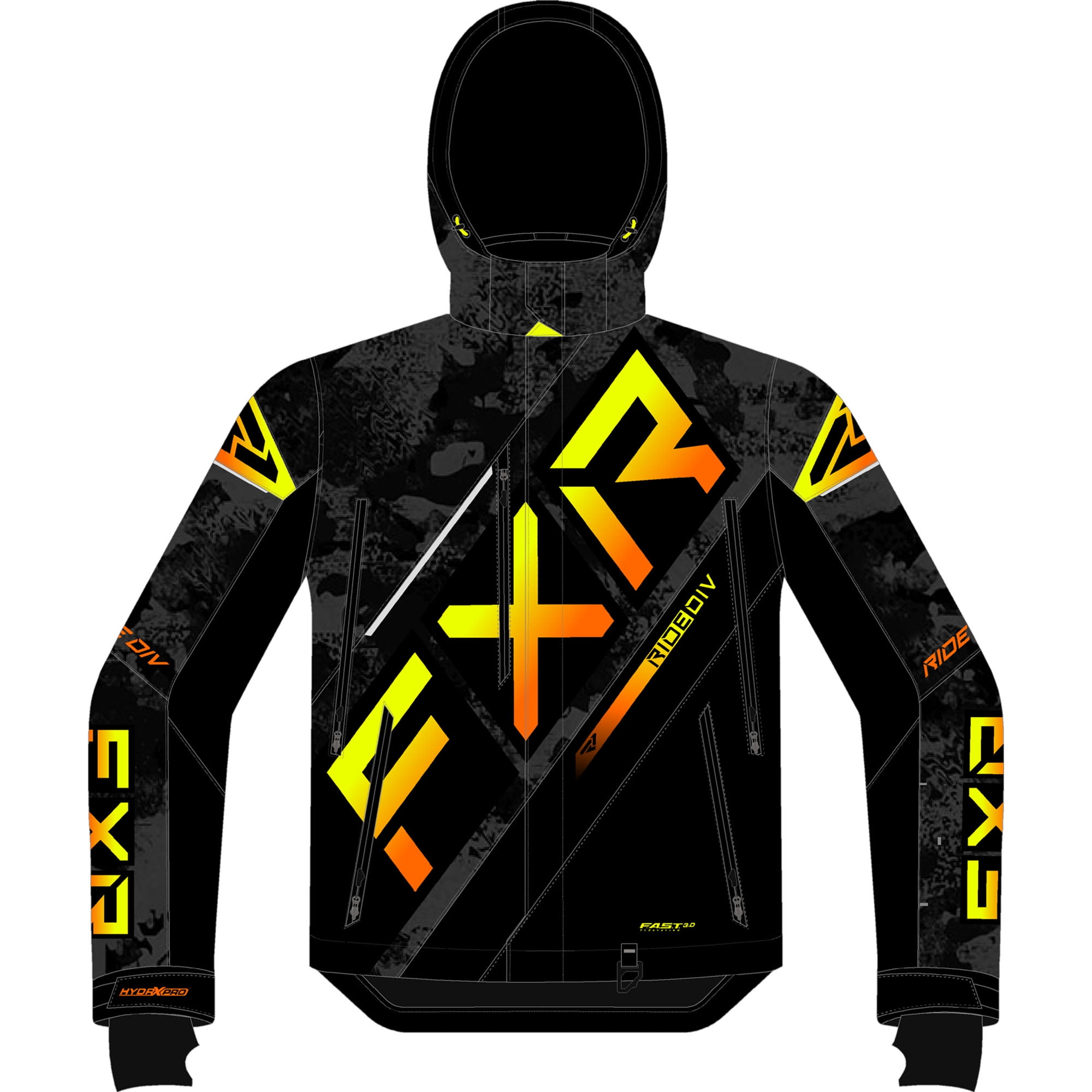 FXR Men's CX Jacket Black Camo/Inferno - Medium 