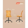 thumbnail image 7 of Armless Office Chair Mesh Desk Chair Adjustable Mesh Computer Chair No Arms Task Rolling Chair with Quiet 360°Swivel Wheels for adults, Orange, 7 of 7