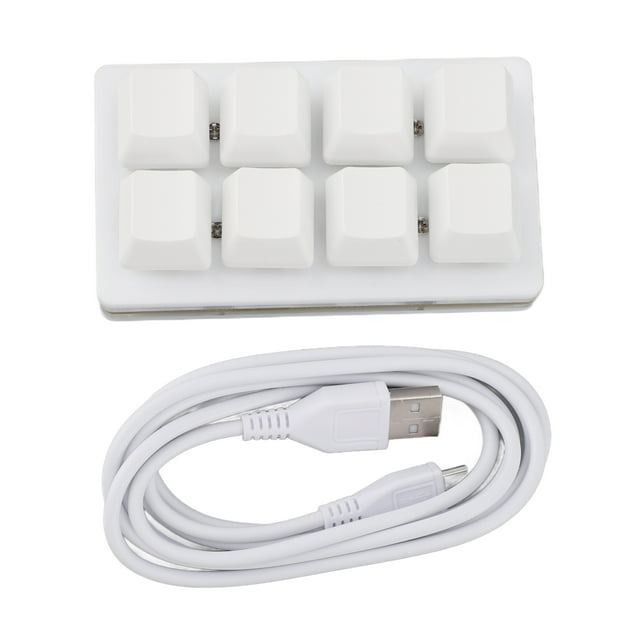 Teclado de 8 teclas, interruptor azul, intercambiable en caliente, copiar y pegar, atajos, Mini teclado mecánico para juegos de ritmo de trabajo
