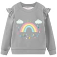 thumbnail image 4 of CLOISE Girls Tops Long Sleeve Shirts with Pockets Crewneck Casual Pullover Graphic Blouses Gray 5-6T, 4 of 5