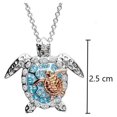 thumbnail image 4 of Weloille Two-tone Turtle Necklace Chain Necklace Animal Necklace Tutrle Jewelry Metal Locket Pendant Necklace Link Chain Rhinestone Choker Necklace Fashionable Necklace, 4 of 9
