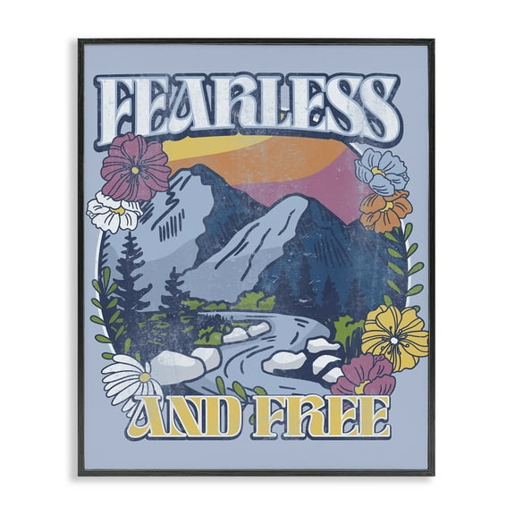 Stupell Industries Fearless And Free Mountains Black Framed Giclee Art design by Jedco Brands, Inc., 14 x 11