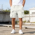 thumbnail image 2 of Besolor Men's Plus Size Cargo Shorts Summer Knee Length Drawstring High Waist Wide Leg Pants Casual Loose Running Sweat Shorts with Pocket, 2 of 7