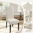 thumbnail image 3 of Jacquard Dining Room Chair Covers Set of 6, Stretch Kitchen Chair Covers Washable Parsons Chair Slipcover Removable Dining Chair Protectors for Hotel,Ceremony（Beige Floral Texture）, 3 of 6