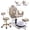 Gray-Gold, variant on KIGOTY Pedicure Chair with Massage Foot Bath, Hydraulic Foot Chair for Foot Bath Pedicure Chair 360° Rotation, Height Adjustable Pedicure Unit Station, Gray