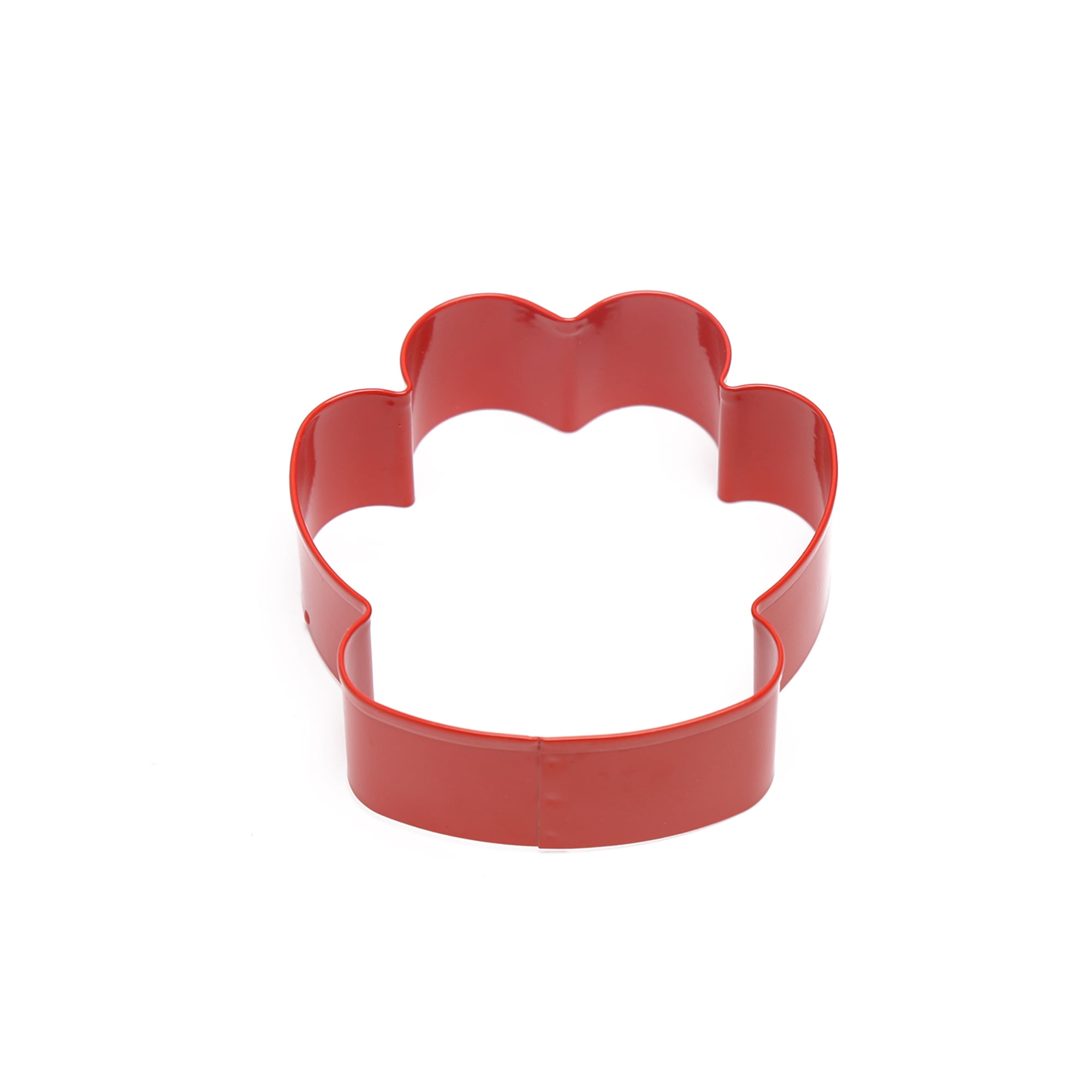 Way To Celebrate Paw Cookie Cutter, Stainless Steel, Red