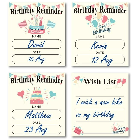 Birthday to Remember Magnetic Calendar - Never Miss a Special Day! Large Reusable Design for Refrigerator & Office, Perfect Gift for Family, Friends & Busy Parents, Easy to Use & Stylish Home Decor