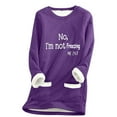 thumbnail image 2 of Ounisa Women's Letter Print Crewneck Casual Loose T Shirt Long Sleeve Tunic Tops Sweatshirt with Pockets, 2 of 5