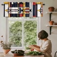 thumbnail image 5 of Modern Geometric Window Valance Curtain Mondrian Abstract Art Rod Pocket Short Curtain for Living Room, Bedroom & Kitchen Window Decor 60x18in, 5 of 8
