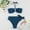 Dark Blue, variant on Women's Halter Bikini Set Bandeau Bikini O Ring Tie Back High Cut Two Piece Swimsuit Bathing Suits Red 4