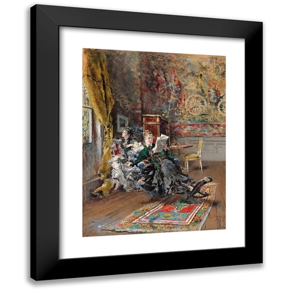 Giovanni Boldini 11x14 Black Modern Framed Museum Art Print Titled - Les Parisiennes (1873)