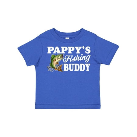 

Inktastic Pappy s Fishing Buddy with White Text Gift Toddler Boy Girl T-Shirt