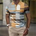 thumbnail image 4 of Fashion Men'S Polo Striped Plaid Print Vintage Men'S Clothing High-Quality Top Street Casual Short Sleeved Loose Oversized Shirt, 4 of 6