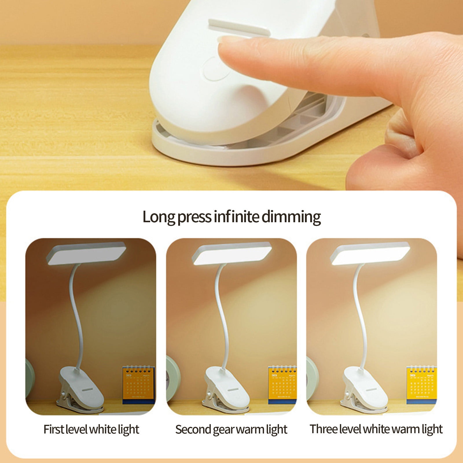 Lampe Pince Lampe De Lecture à Clipser Alimentée Par Piles Pour Lit, Avec 3 Niveaux De Luminosite Rechargeable Par Usb Trimec 86353922 Lampe Lit Enfant