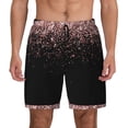 thumbnail image 2 of Picia Rose Gold Glitter1 pattern Mens Swim Trunks with Compression Liner Stretch Beach Shorts Quick Dry with Zipper Pockets No-Chafing Board Shorts-Large, 2 of 9