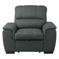 thumbnail image 3 of Pemberly Row Microfiber Accent Chair with Pull Out Ottoman in Gray, 3 of 6