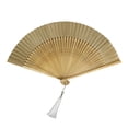 thumbnail image 2 of de mano plegable chino, ventilador de mano Chinoiserie, novedad Oriental, ventilador portátil versátil de seda de bambú, ventilador plegable Marrón, 2 of 9