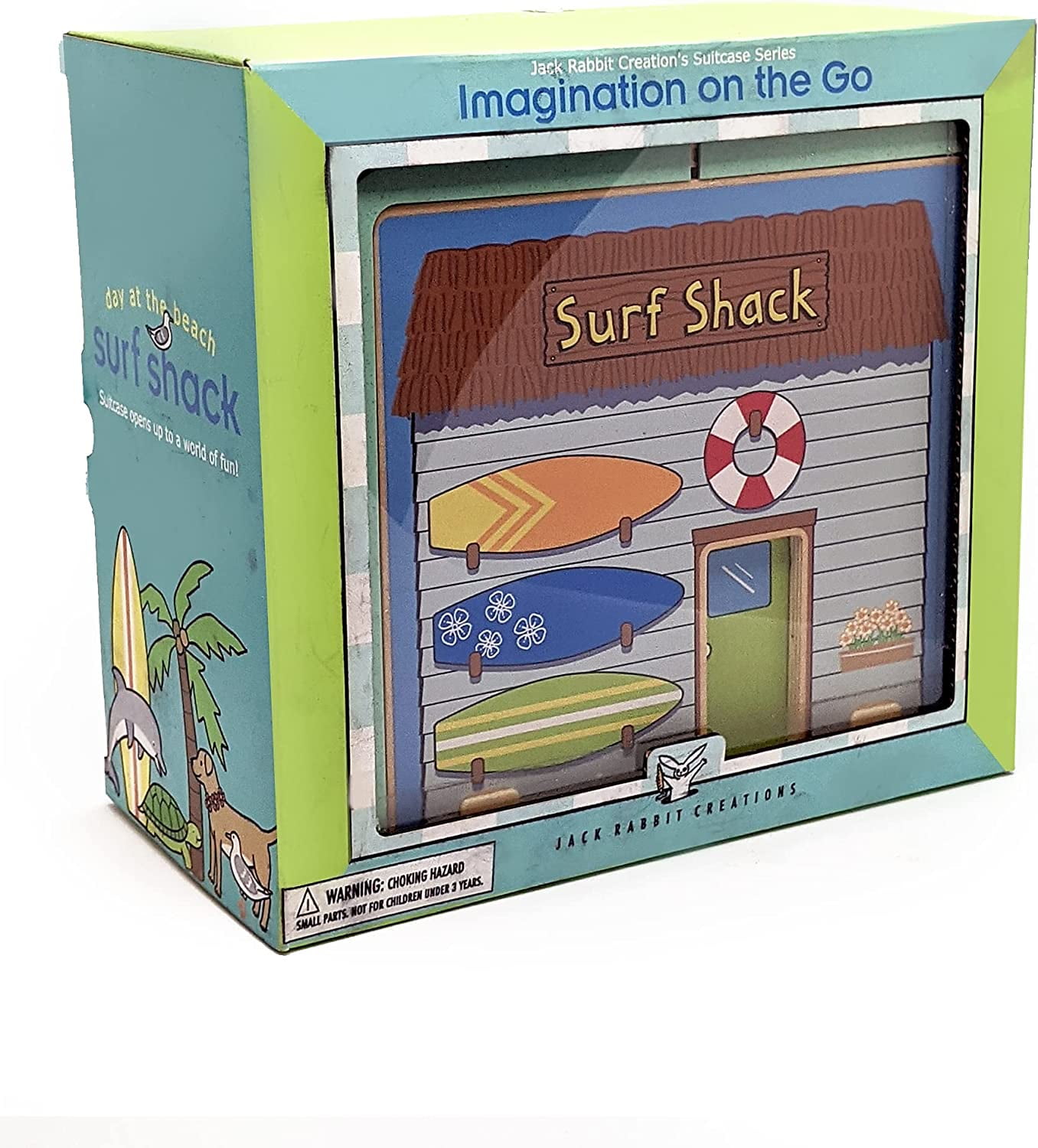 Jack Rabbit Creations Wooden Fire House Playset In A Suitcase - 16 Eco-Friendly Figures