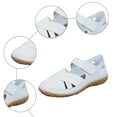 thumbnail image 4 of Rokment Women's Fisherman Walking Sandals Comfortable Casual Leather Hollow out Closed Toe Non Slip Orthopedic Arch Support Strappy Work Dress Shoes for Beach Spring Summer White Size 9, 4 of 7