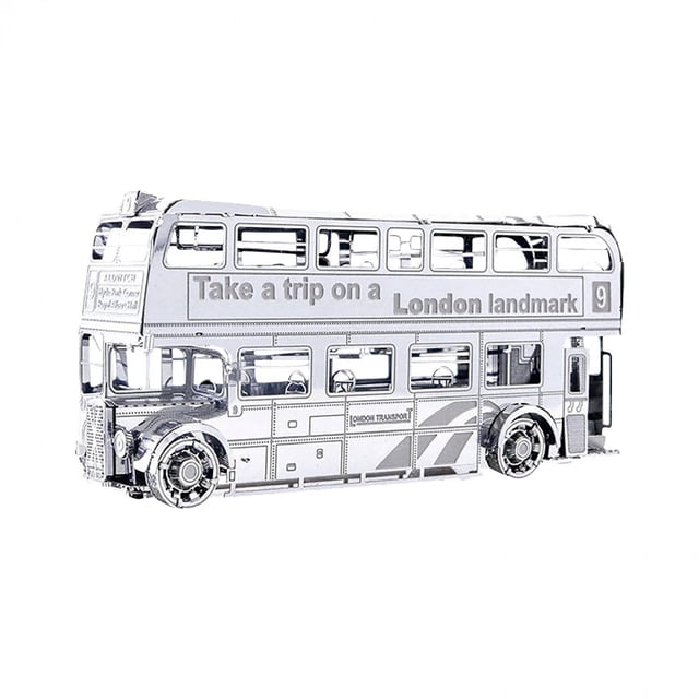 EQWLJWE Puzzle Toys 3D Metal Assembled Models DIY Puzzles Bus model Desktop Decoration