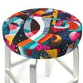 thumbnail image 3 of Honeii Abstract Jazz Instrumental Pattern Bar Stool Covers-Round Stools Seat Covers, Washable Stool Cushion Slipcover Elastic Bar Chair Covers-13 inch, 3 of 7