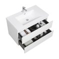 thumbnail image 3 of Demi Bonn 36" Floating Bathroom Vanity with Sink, Resin Top Basin and 2 Soft Close Drawers, Faucets and Drains Not Included, White, 3 of 9