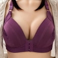 thumbnail image 2 of Penkiiy Women Bras Woman's Fashion Plus Size Wire Free Comfortable Push Up Bra Underwear Purple Bras, 2 of 4