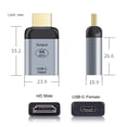 thumbnail image 5 of 4K@60Hz USB3.1 Type C to DP/HDMI-compatible + 100W PD Adapter Convertor for Macbook Chromebook Pixel Laptop HDTV USB-C Adapter (USB C to mini DP PD), 5 of 7