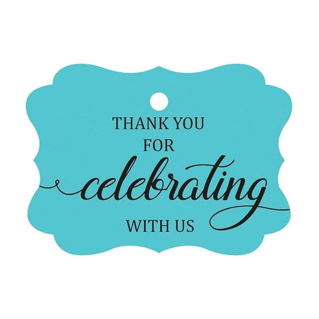 100 Pcs Custom Paper Tags Thank You For Celebrating Wedding Favor Gift Hang Tags