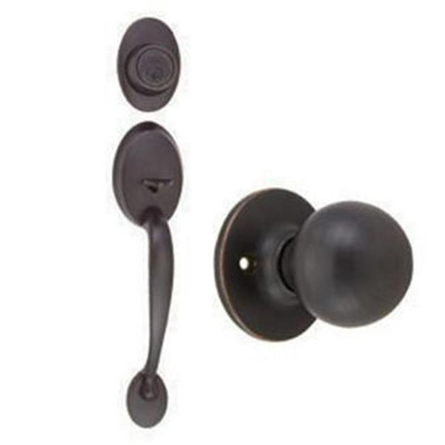 Design House 791681 Coventry 2-Way Latch Handle Set with Entry Door Knob, Keyway and Handle