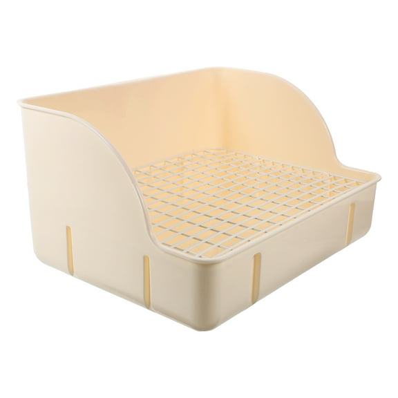 White Plastic Litter Box for Small for Training Rabbits Guinea Pigs Hamsters in Living
