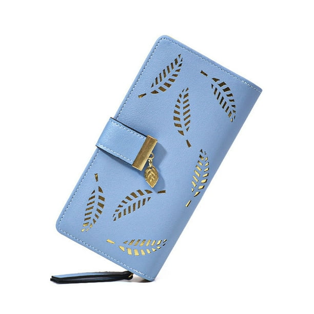 Guardurnaity Carteras de cuero de PU modernas y practicas para mujer con cartera unica para mujer Cartera para mujer Carteras azul Bodega Aurrera en linea